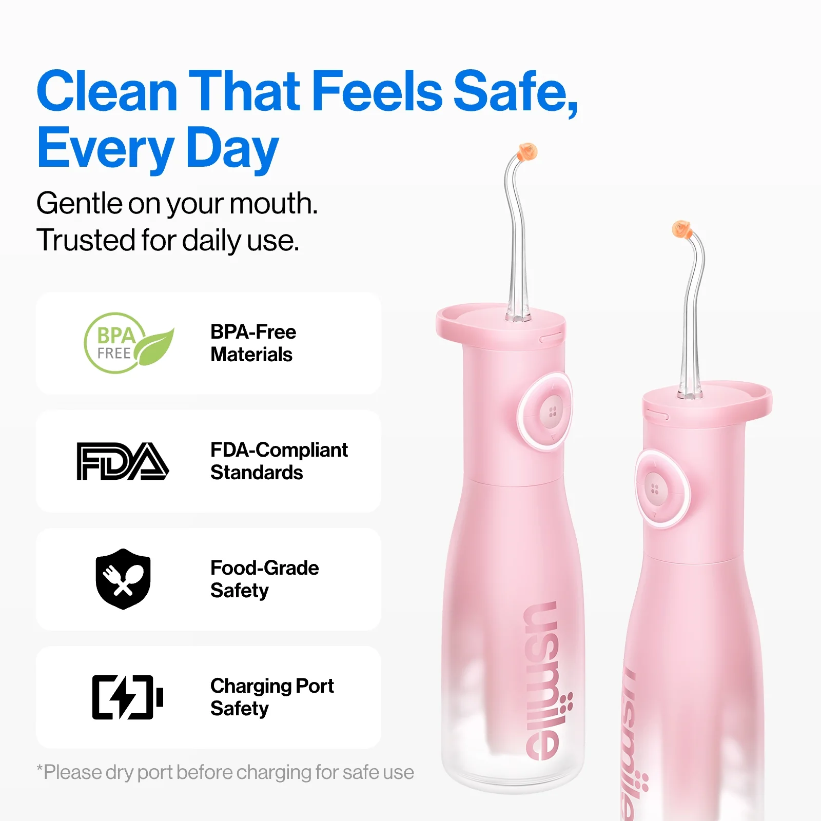 usmile C30 Cordless Water Flosser – Portable Oral Irrigator - Image 8