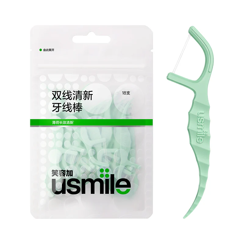 usmile Dental Floss Picks Twin-Line for Deep Cleaning 18 Count - Image 5