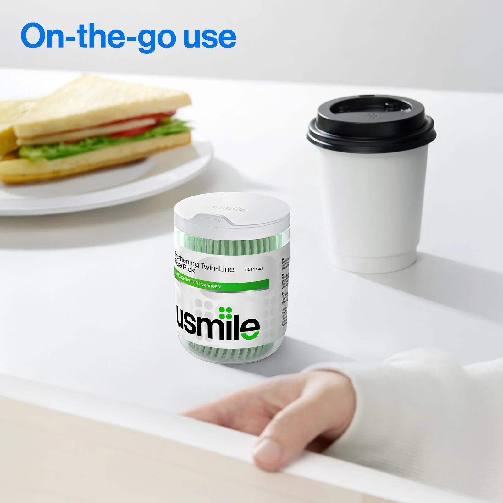 usmile Dental Floss Picks Twin-Line for Deep Cleaning - Image 5