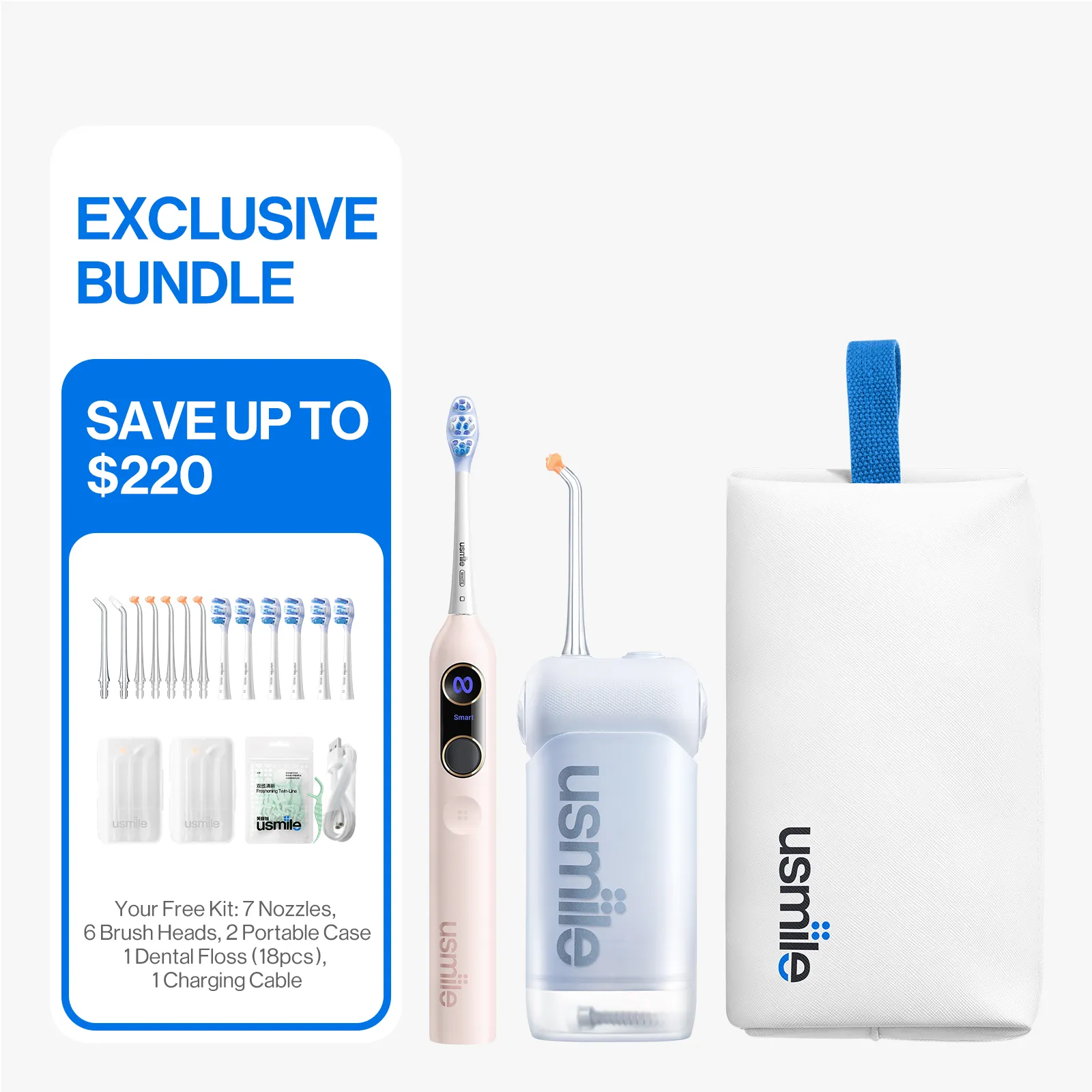 usmile Exclusive Travel Toiletry Bag—Y20 PRO Electric Toothbrush x C10 Water Flosser - Image 10