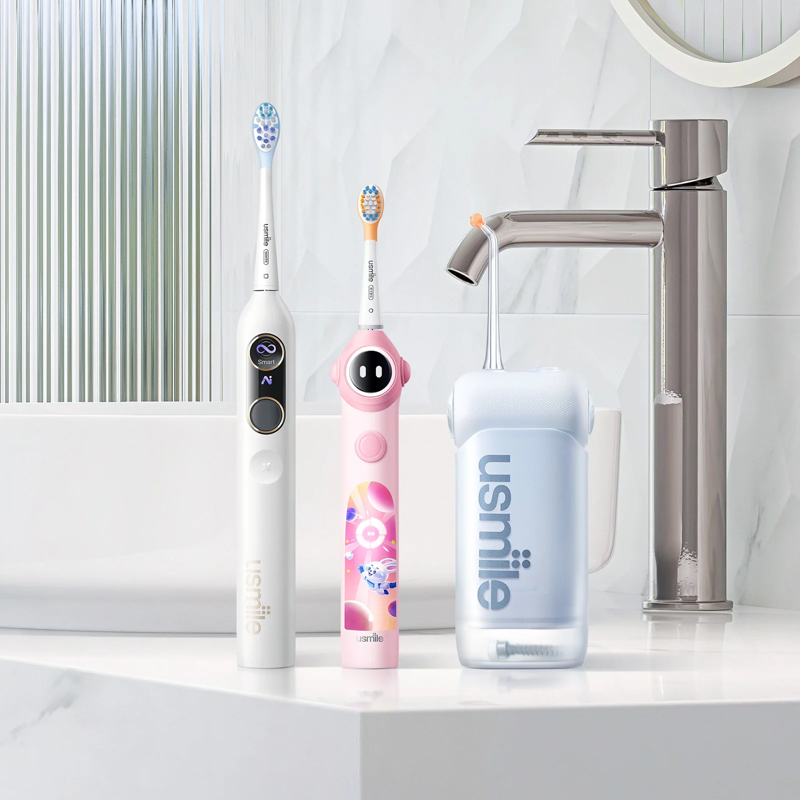 usmile Family Packs – Toothbrush for Adult & Kids+Flosser+Accessories - Image 9