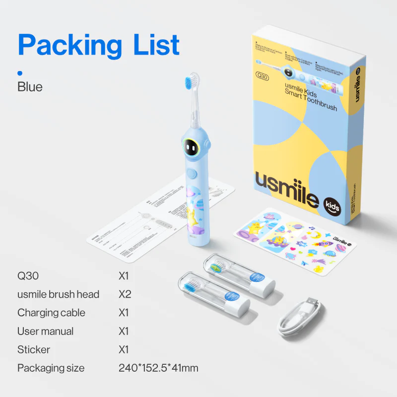 usmile Q30 Kids Electric Toothbrush × Dental Floss Picks Twin-Line for Deep Cleaning × Replacement Brush Head - Image 13