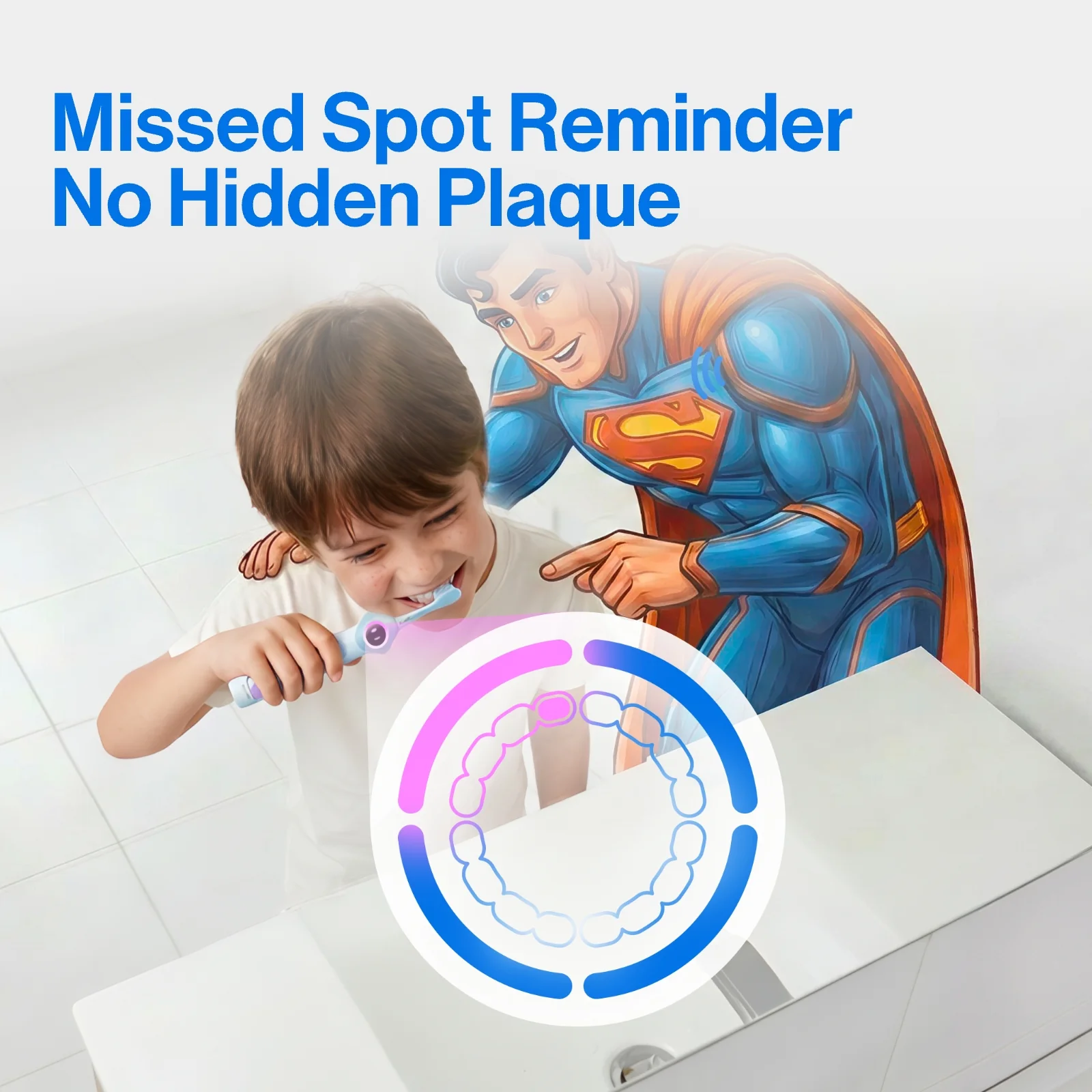 usmile Q30 Kids Electric Toothbrush × Dental Floss Picks Twin-Line for Deep Cleaning × Replacement Brush Head - Image 6
