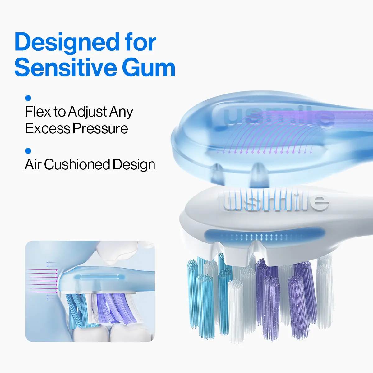usmile sonicare toothbrush head with air cushion - for all usmile toothbrush - Image 3